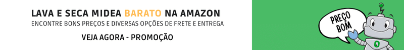 Banner de promoção da Amazon da Lava e Seca Midea no SQÉB