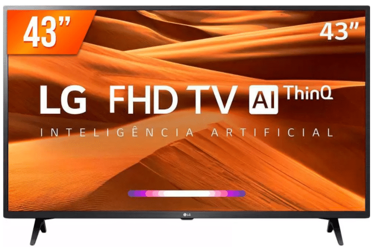 Smart TV LED PRO 43'' Full HD LG 3 HDMI 2 USB Wi-fi Conversor Digital